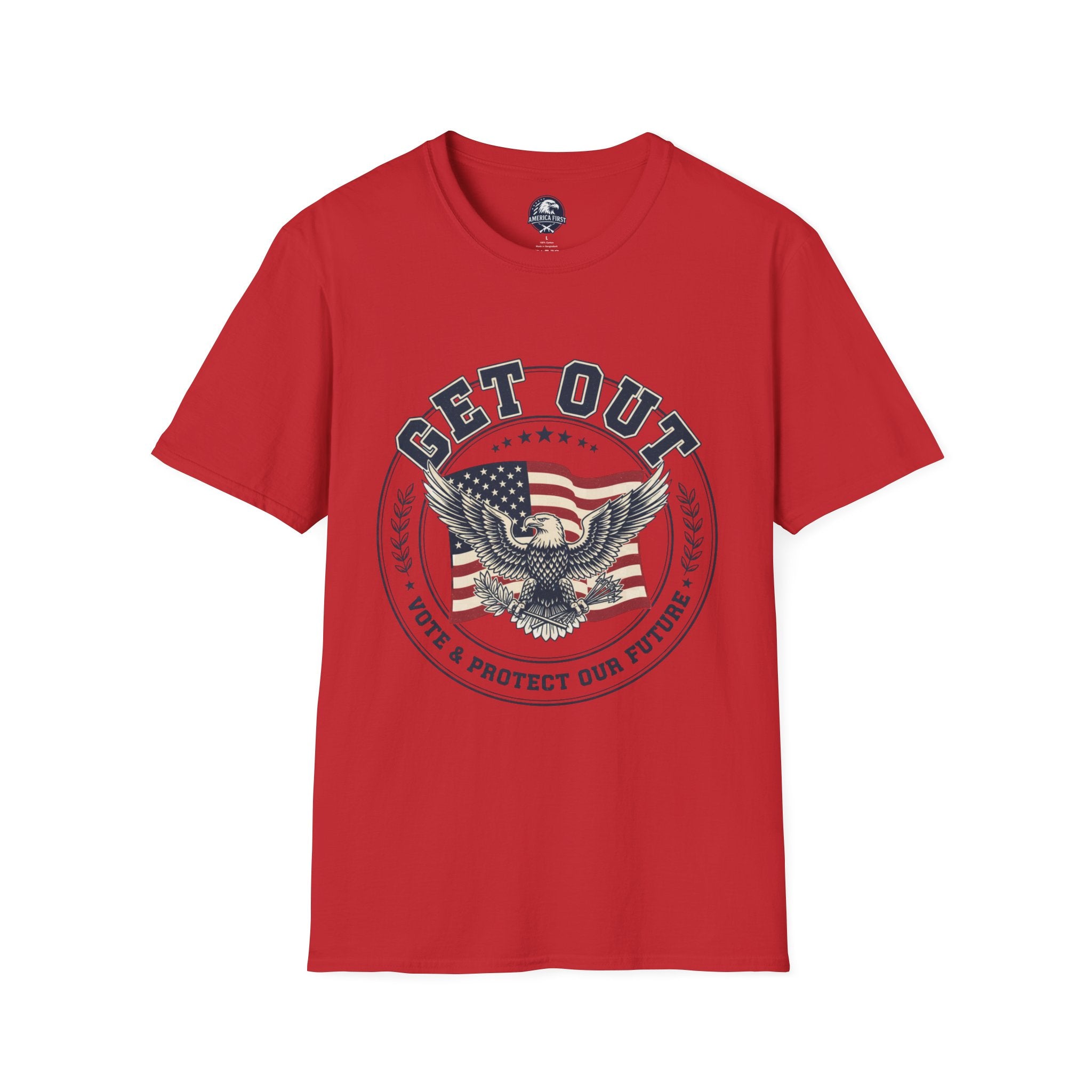 Get Out Eagle T-Shirt — Vote & Protect Our Future Patriotic Tee