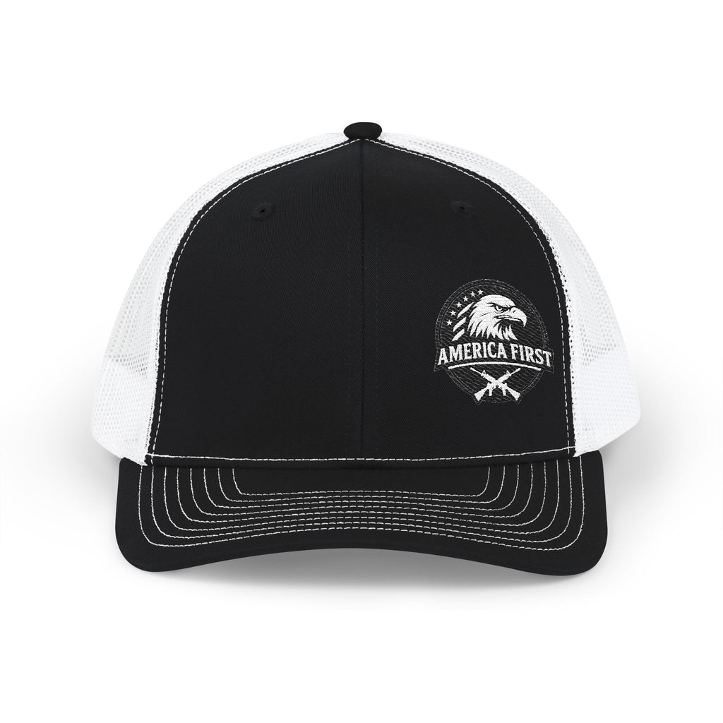 America First Eagle Snapback Trucker Cap (Embroidered)