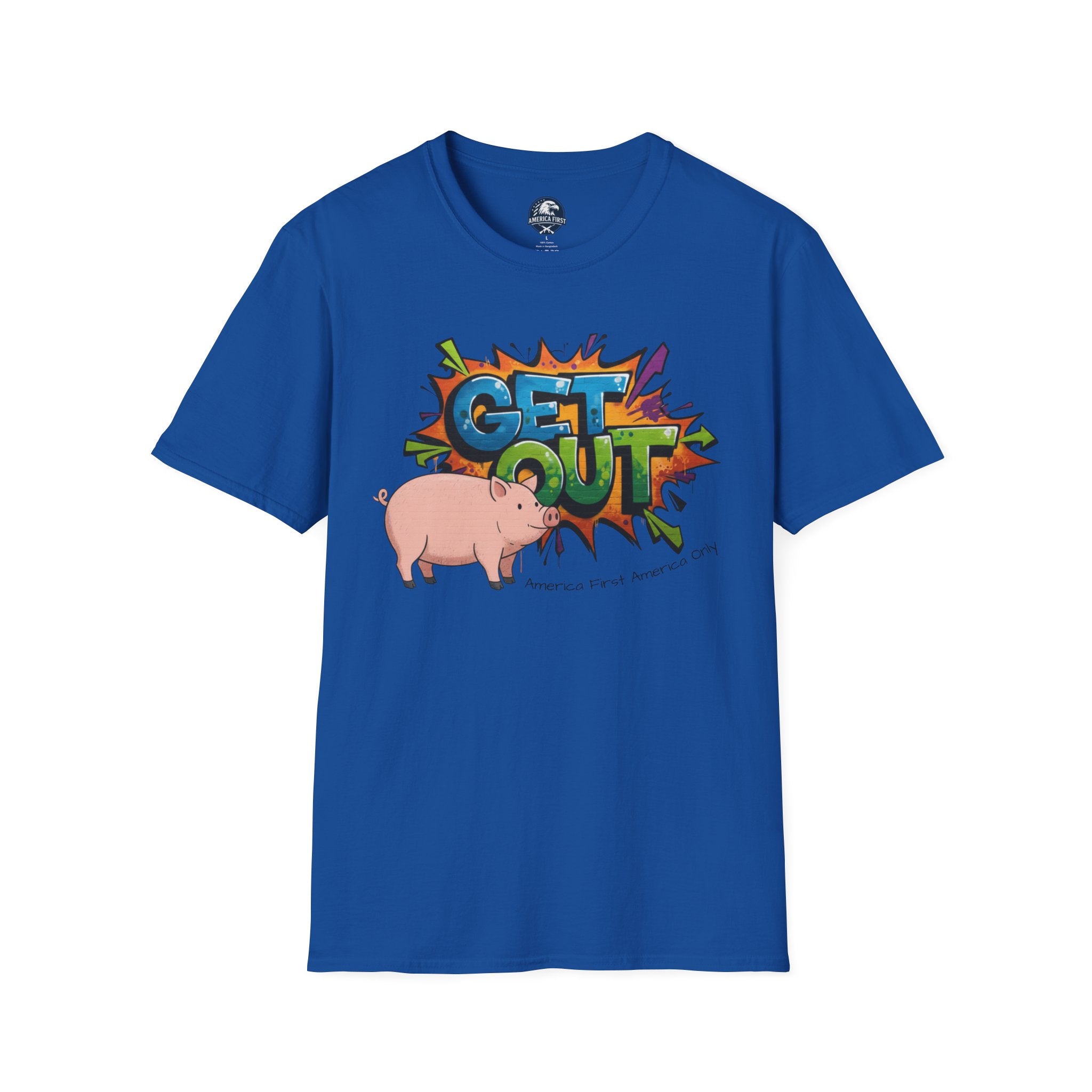 Get Out Pig Graphic T-Shirt — Funny Farm Animal Tee