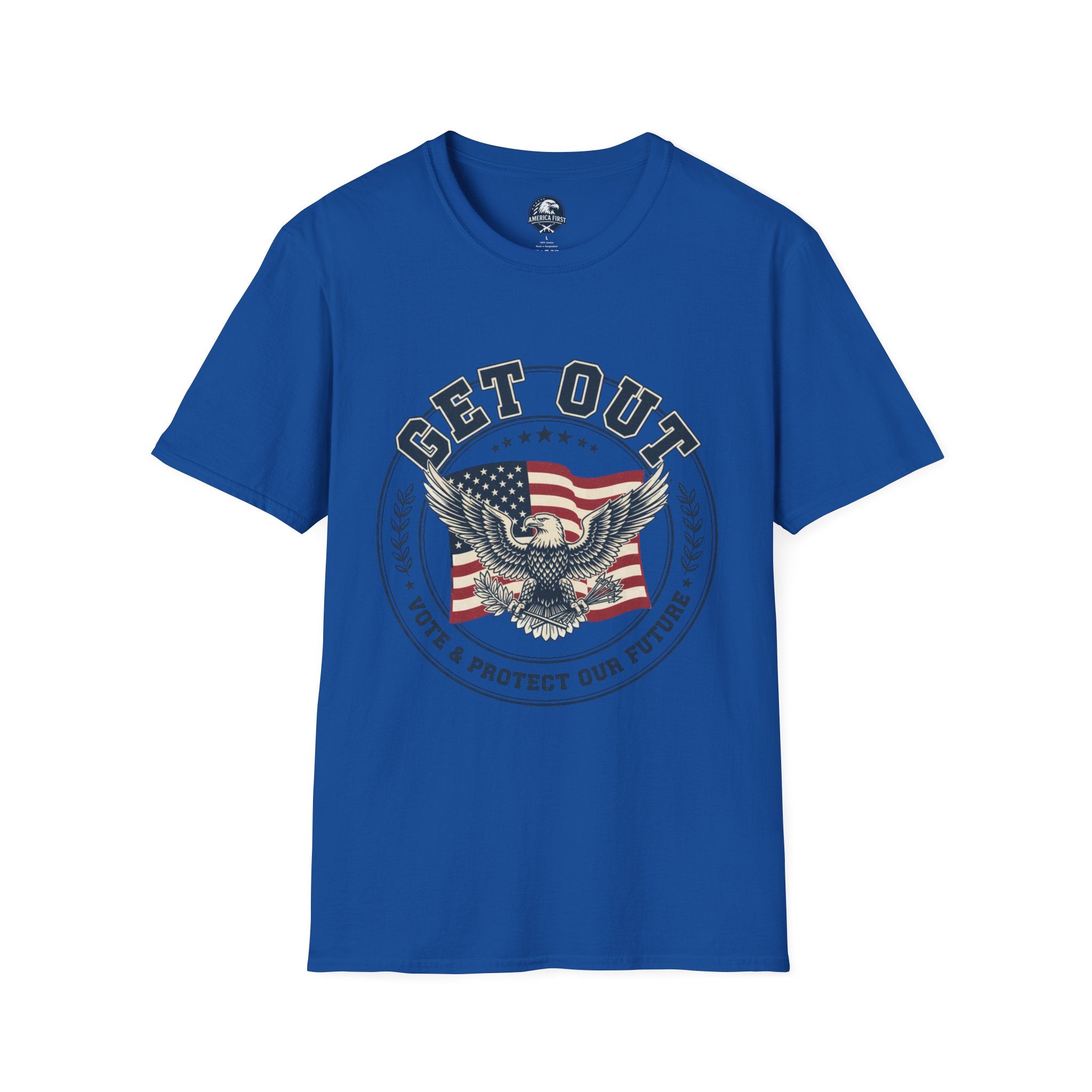 Get Out Eagle T-Shirt — Vote & Protect Our Future Patriotic Tee